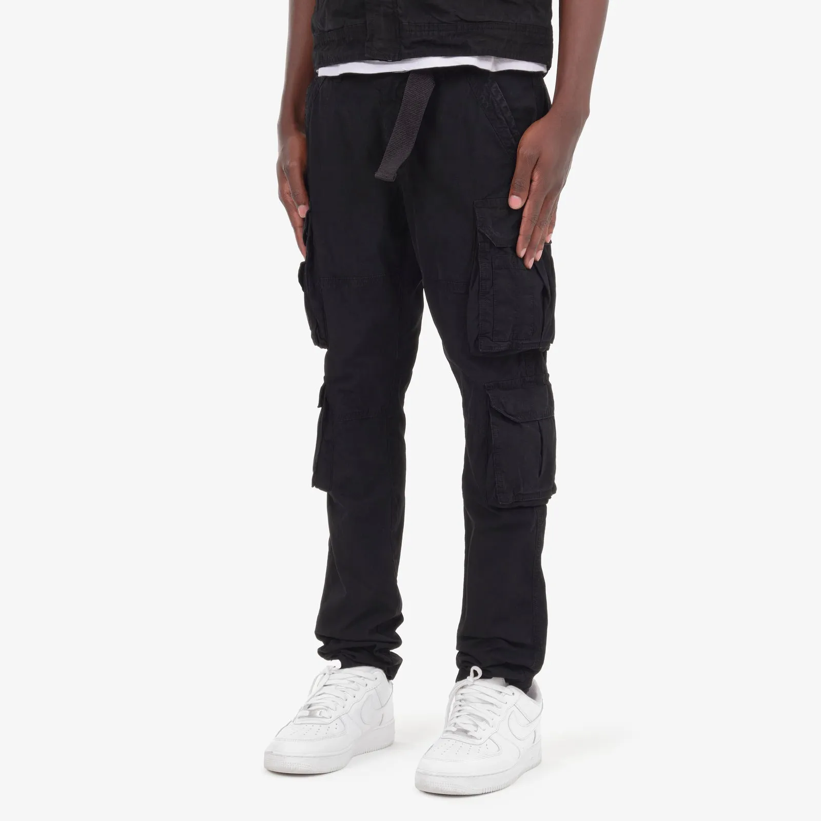 JET BLACK CARGOS W/ BELT